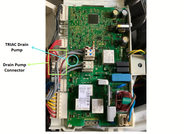 MainBoard of ewx13611. Control circuit and triac location